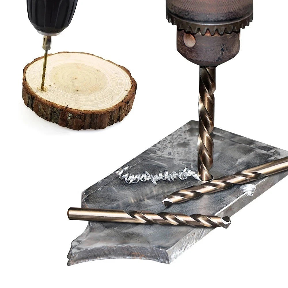 13pcs 5% Cobalt Drill Bit Set M35 HSS for Steel, Cast Iron, Metal, Wood, Plastic