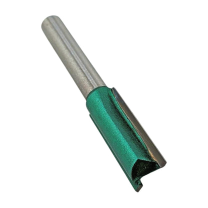 Tungsten Carbide Straight Router Bit, Two Flute, 1/4" Shank, 10mm Dia, 25mm Cut
