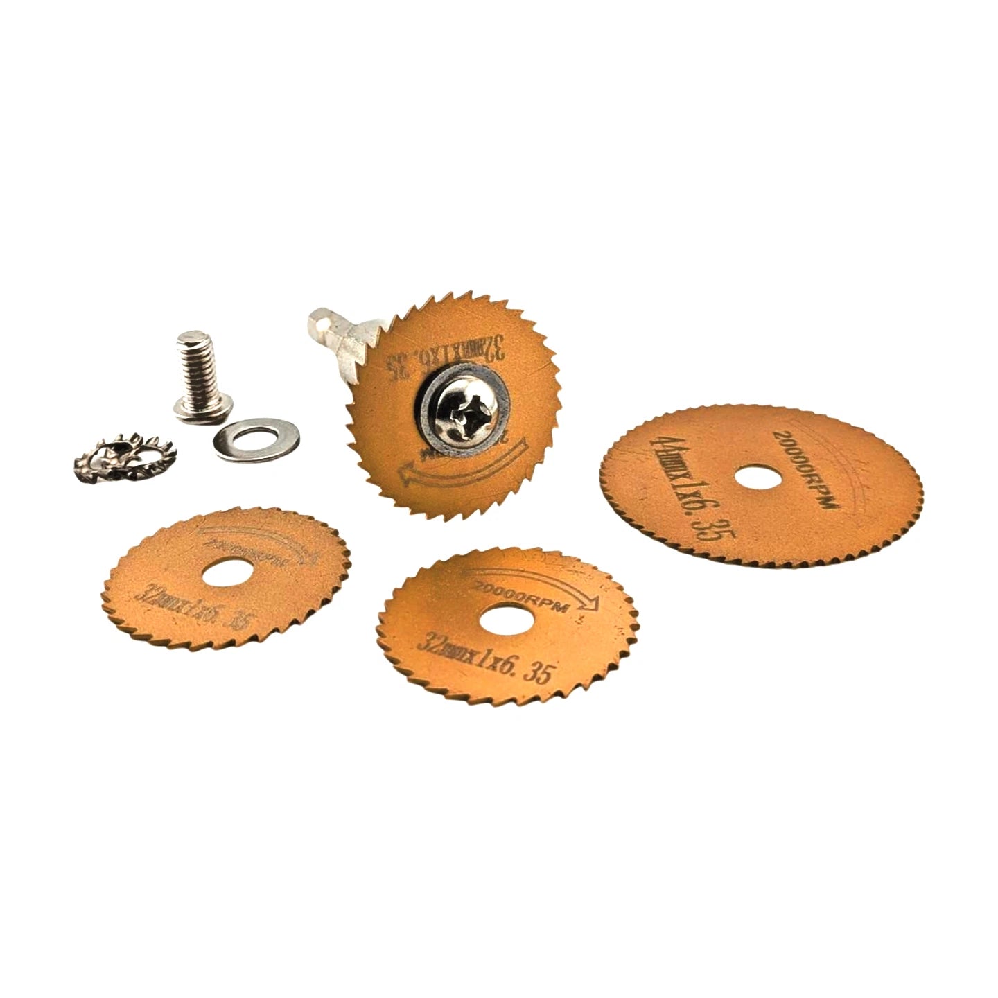 4pcs Titanium-Coated HSS Saw Blades with 1/4-Inch Hex Shank for Drills & Rotary