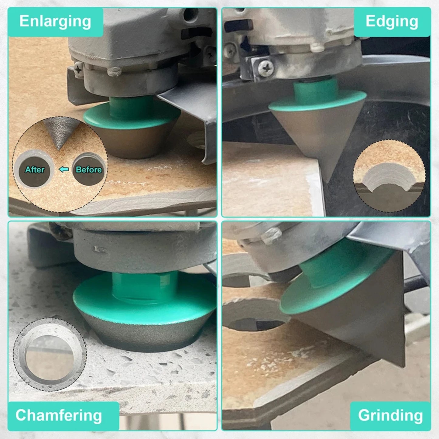 Diamond Chamfer Cone Bit 0–50mm M14 Thread Bevel Tool for Tile, Ceramic & Stone