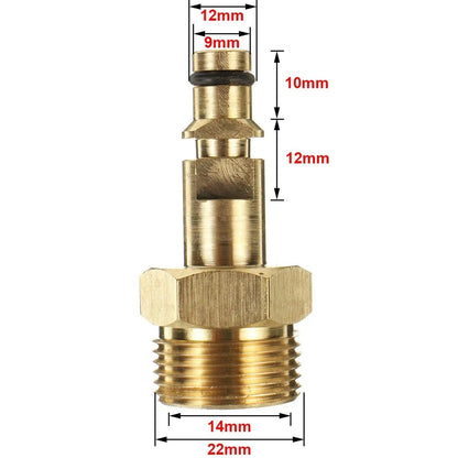 Brass M22 14mm Quick Connect Hose Adapter Set for Karcher K2–K7 Pressure Washers