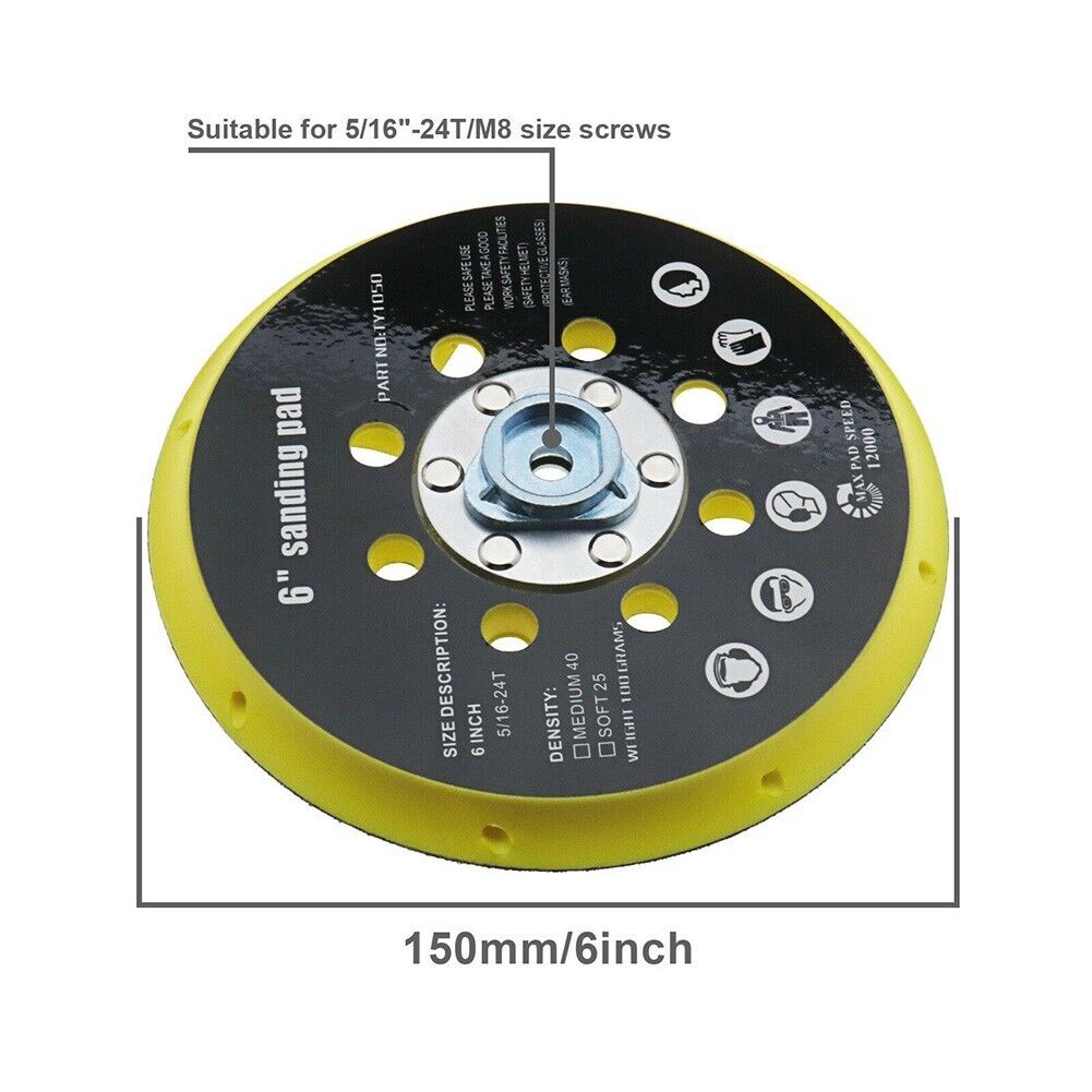 6" / 150mm 17 Hole Sander Polisher Backing Pad for RO1 ES150 ET2 BO6030 BO6040