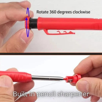 2x Deep Reach Refillable Carpenters Woodworking Pencils 26x Refills & Sharpeners