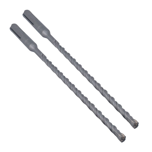 2pcs SDS Plus Hammer Drill Bits 6mm x 200mm Tungsten Cross Tip Impact Bits