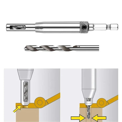 4pc Self Centring Door Hinge Drill Bits Set 1/4"" Hex - 5/64" 7/64" 9/64" 11/64"