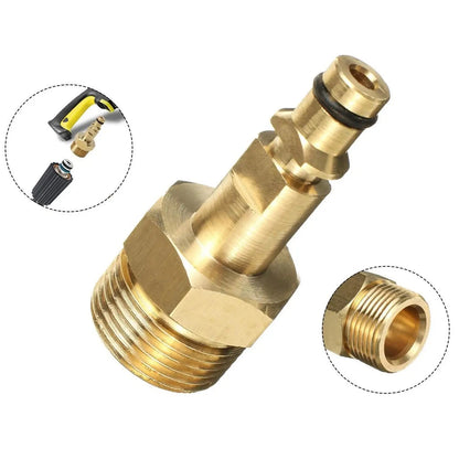 Brass M22 14mm Quick Connect Hose Adapter Set for Karcher K2–K7 Pressure Washers