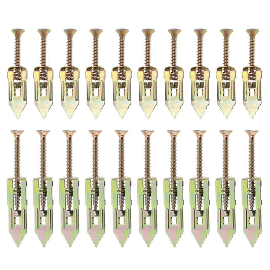 20 Sets Self-Drilling Anchors with Screws Set Drywall Anchor Expansion Dowels