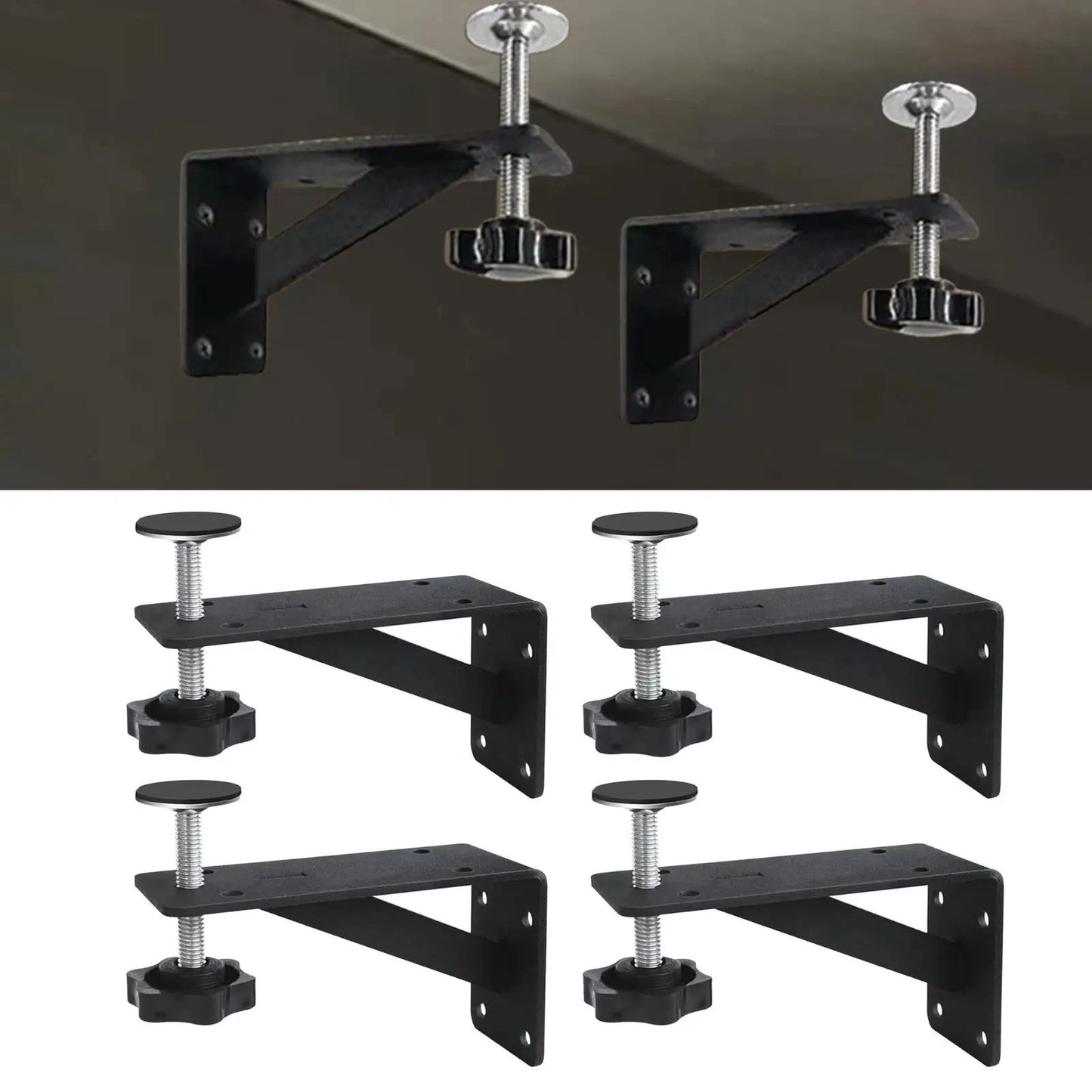 4pcs Heavy Duty Adjustable Undermount Sink Support Brackets Kit with Fixings