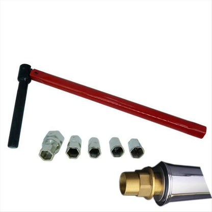 Adjustable Tap Spanner Set with 5pcs 8–12mm Box Nuts for Sink Basin Bath Plumber