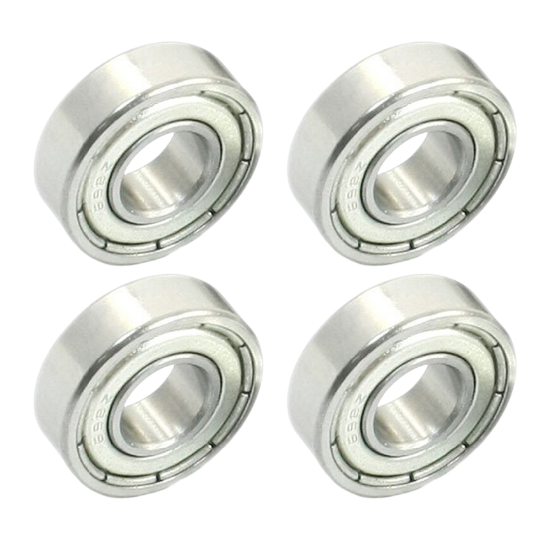 4 Pack of 698Z Deep Groove Shielded Steel Ball Bearings - 8mm x 19mm x 6mm