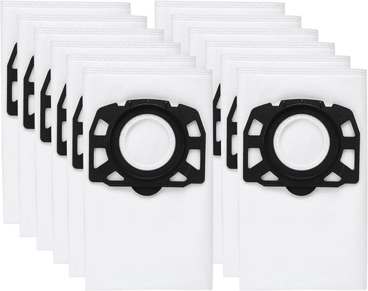 12pcs KFI 357 Filter Bags for Karcher Wet & Dry Vacuum & Carpet Cleaners Models