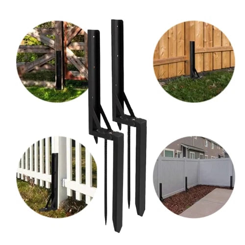 2pcs Fence Post Repair Kit Heavy Duty Fixer Anchor Ground Spike Supports