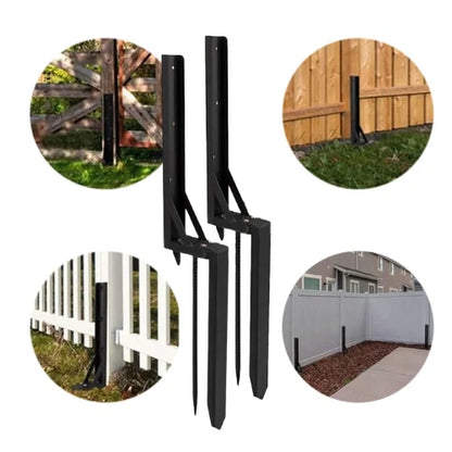 2pcs Fence Post Repair Kit Heavy Duty Fixer Anchor Ground Spike Supports