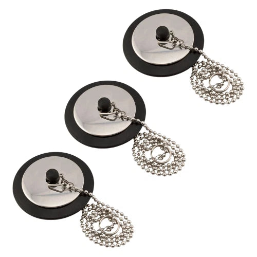 3pcs Drain Stopper 43mm Universal Bath Plug with Ball Chain and Hanging Ring