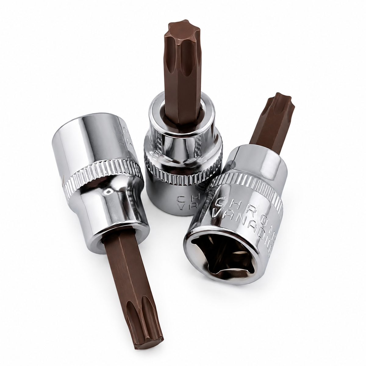 3 pack 3/8 inch drive Torx T40 bit sockets, S2 steel, 48mm