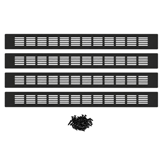 4 pack rectangular aluminium alloy mesh ventilation grilles, 500x50mm
