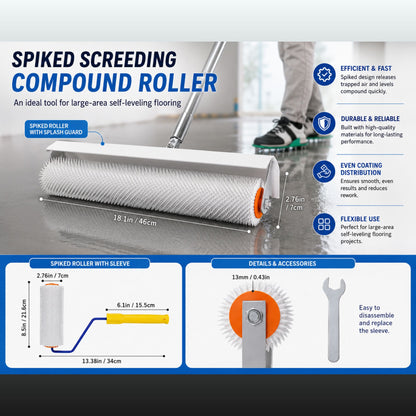 Spiked Roller Self Levelling Tools, Epoxy Floor Levelling Paint Construction Rollers, Scraper