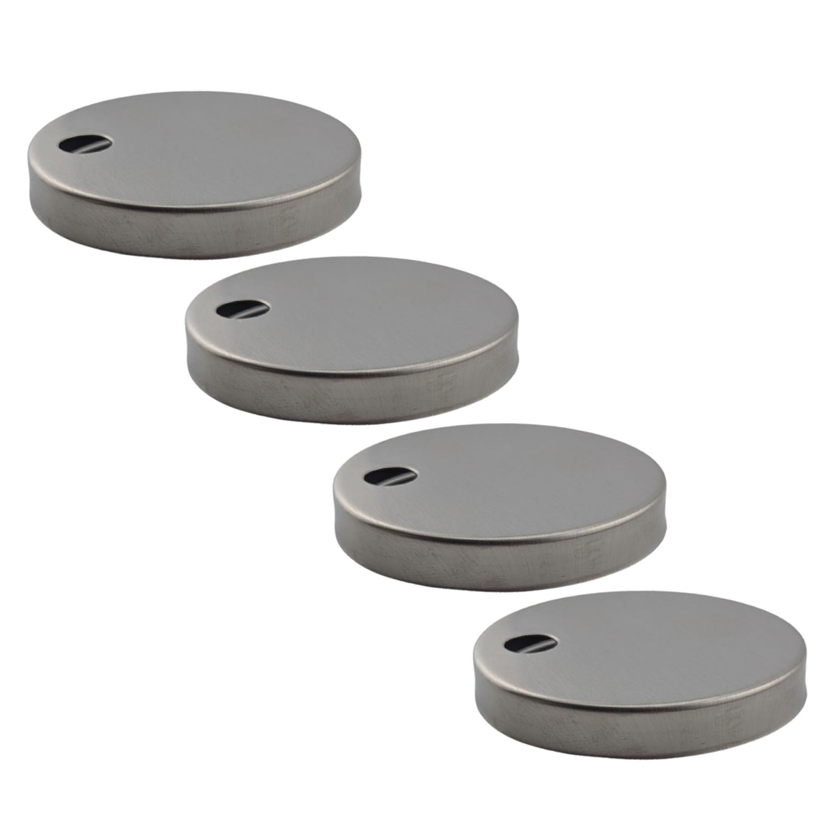 4 pack stainless steel toilet seat hinge fixing covers, 55mm diameter