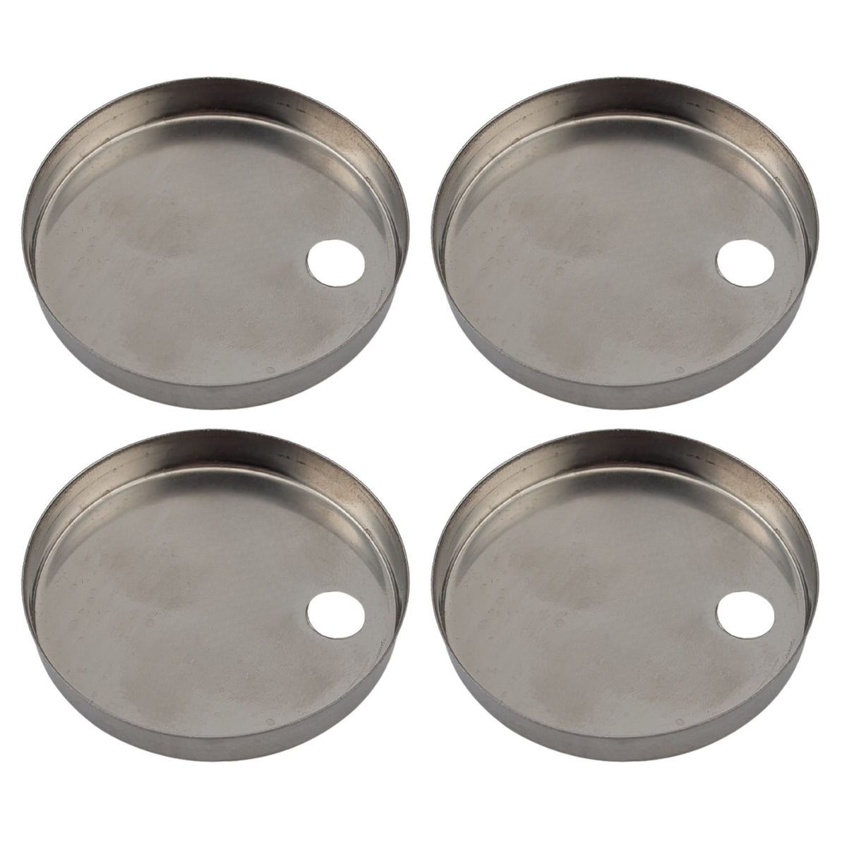 4 pack stainless steel toilet seat hinge fixing covers, 55mm diameter