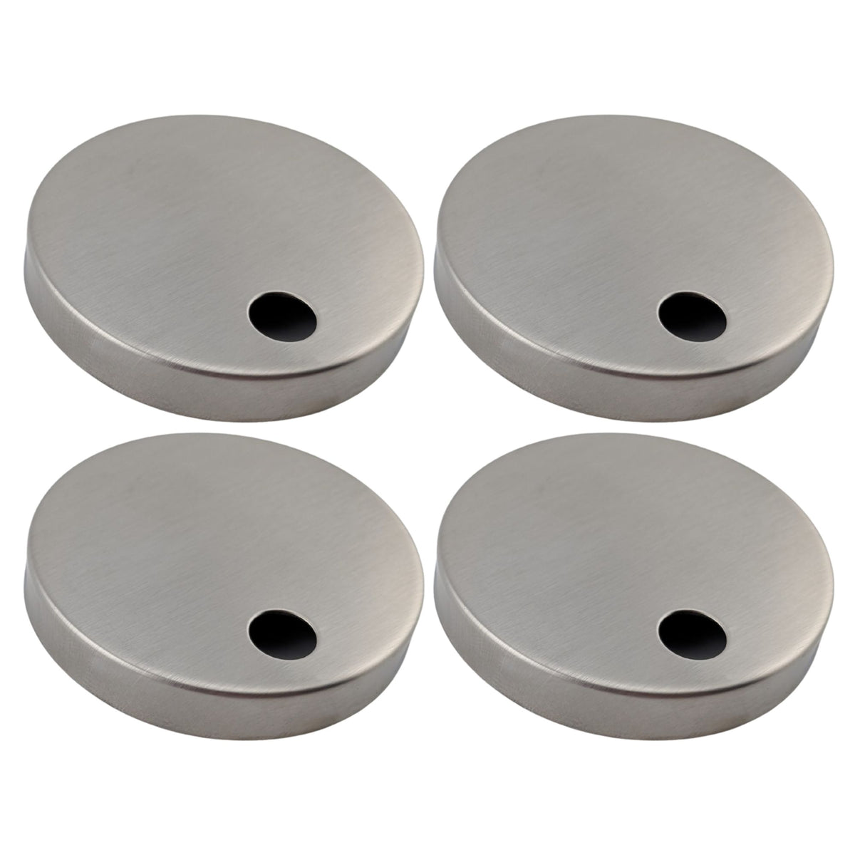 4 pack stainless steel toilet seat hinge fixing covers, 55mm diameter