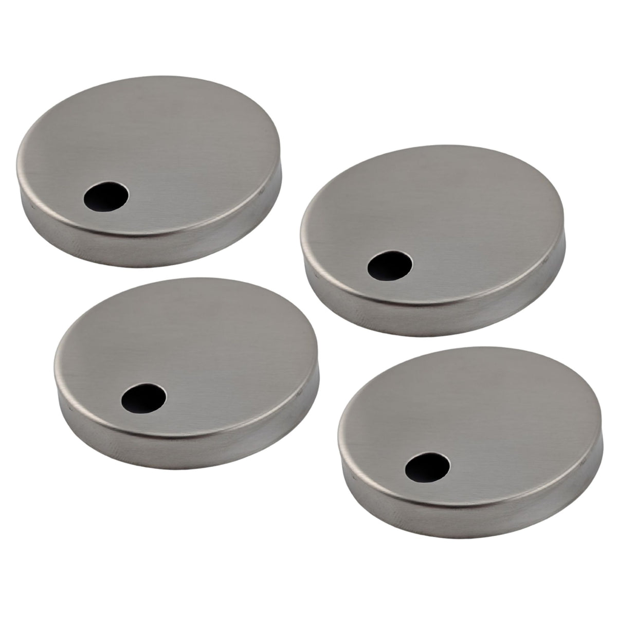 4 pack stainless steel toilet seat hinge fixing covers, 55mm diameter