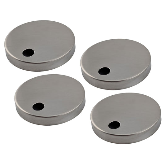 4 pack stainless steel toilet seat hinge fixing covers, 55mm diameter