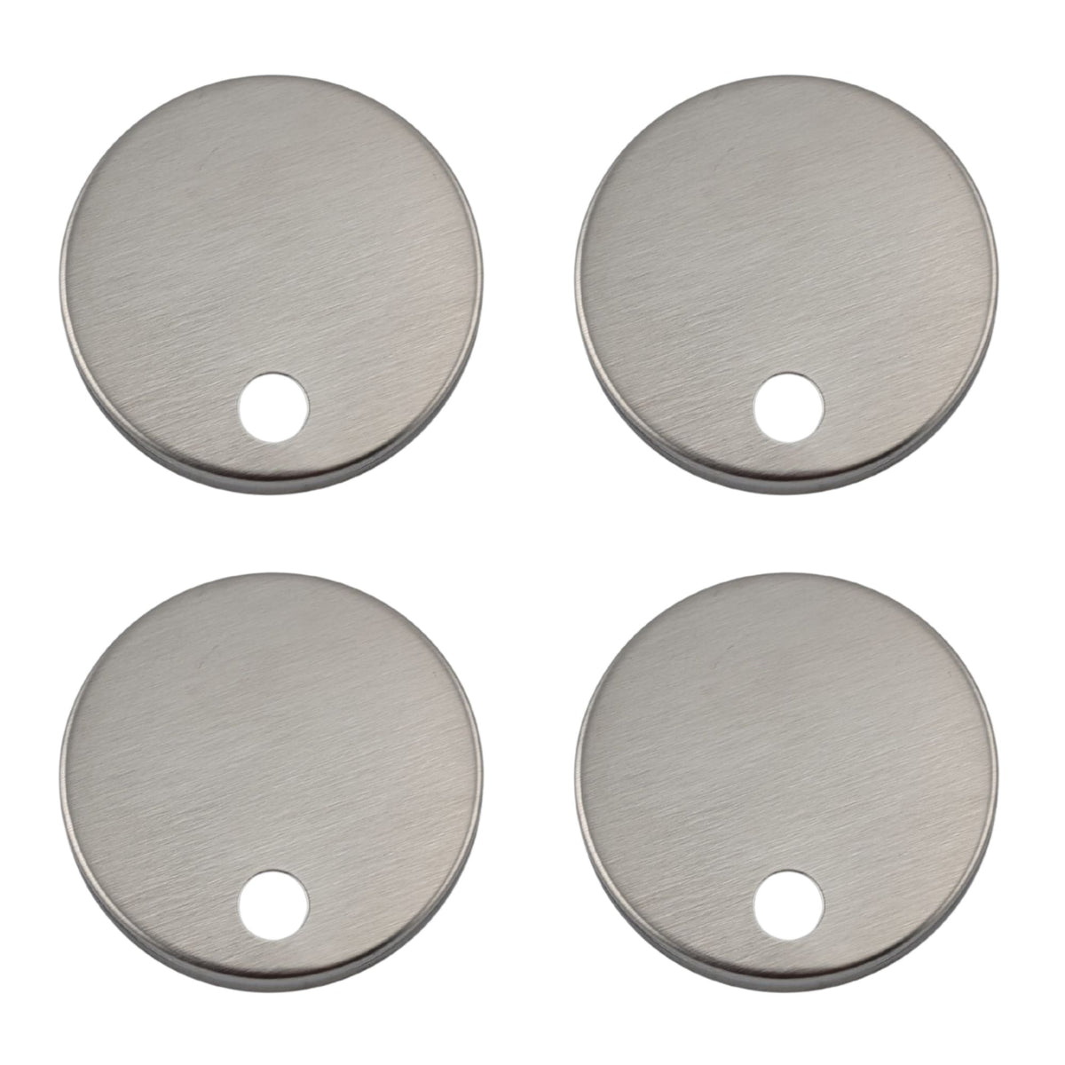 4 pack stainless steel toilet seat hinge fixing covers, 55mm diameter