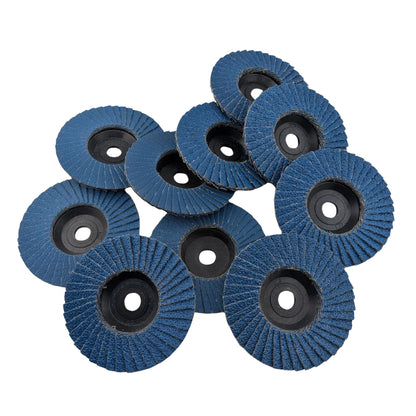 10 pack 40 to 120 grit flap discs for 76mm angle grinders