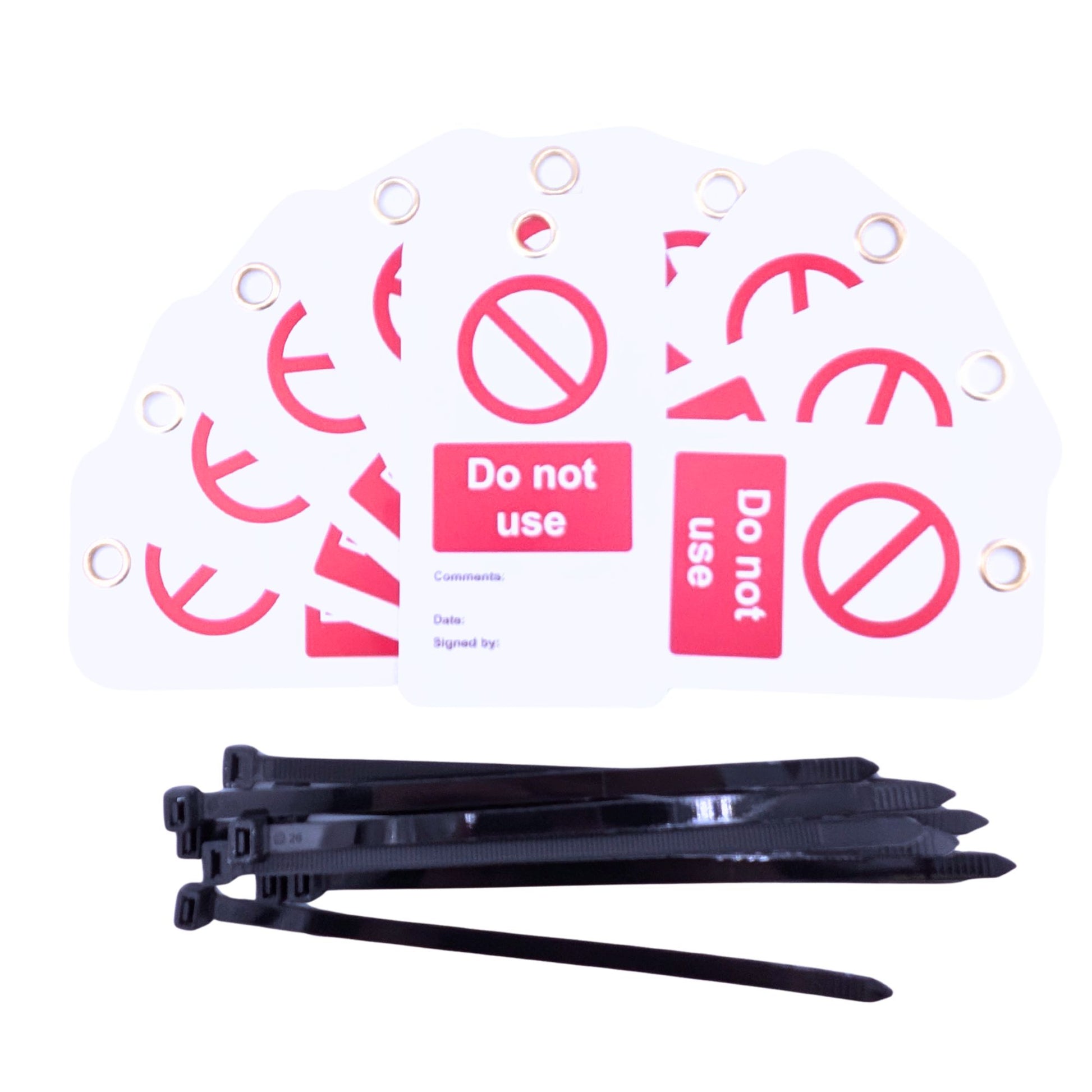 Do Not Use Tags – Set of 10 Lockout Isolation Warning Tags with Cable Ties