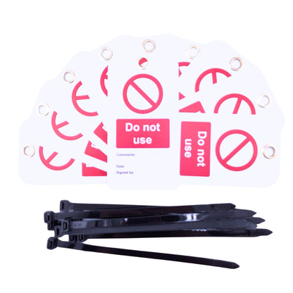 Do Not Use Tags – Set of 10 Lockout Isolation Warning Tags with Cable Ties
