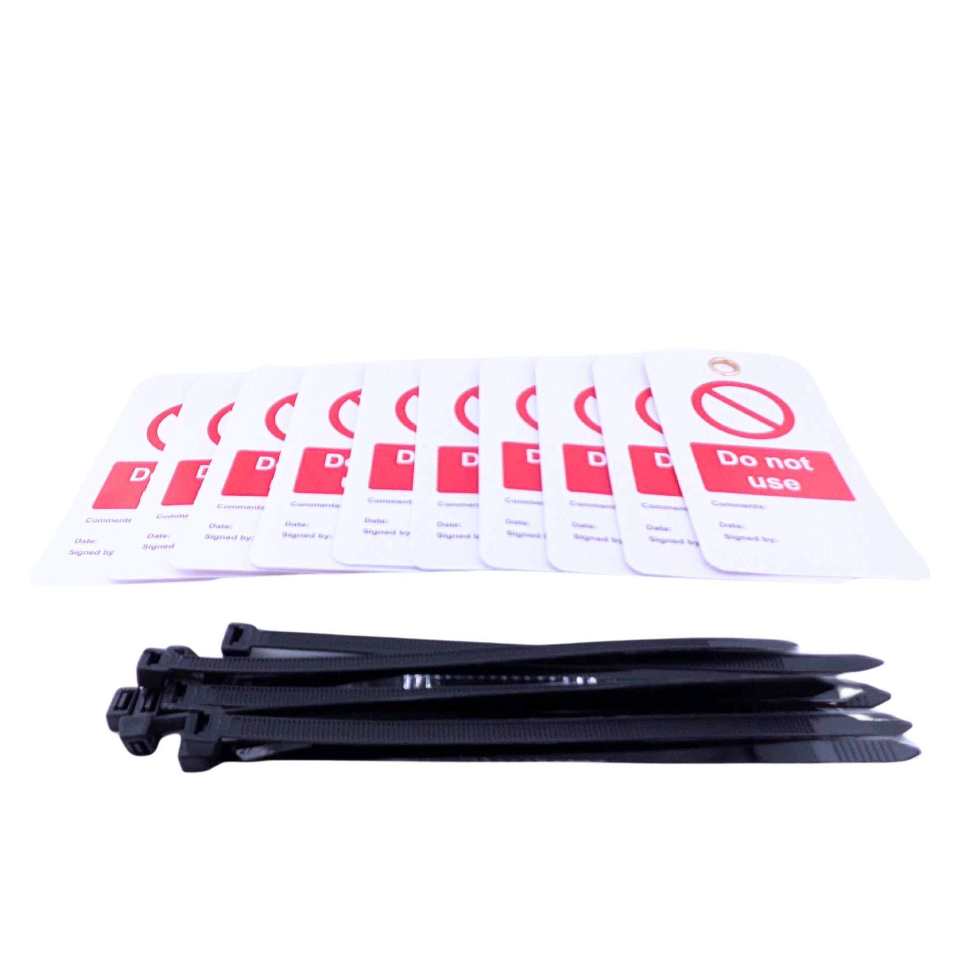 Do Not Use Tags – Set of 10 Lockout Isolation Warning Tags with Cable Ties