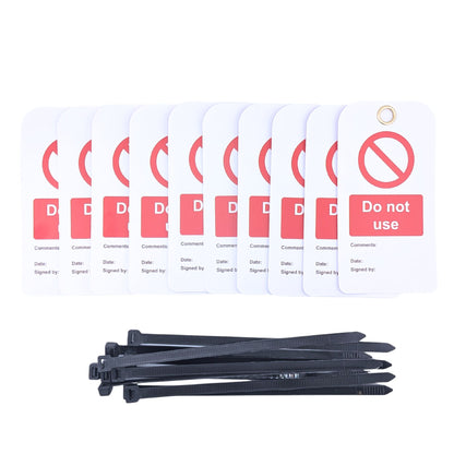 Do Not Use Tags – Set of 10 Lockout Isolation Warning Tags with Cable Ties