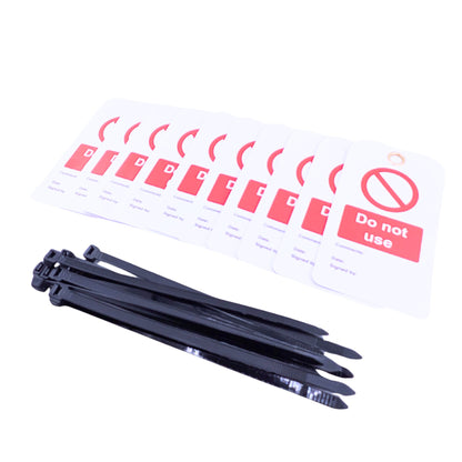 Do Not Use Tags – Set of 10 Lockout Isolation Warning Tags with Cable Ties
