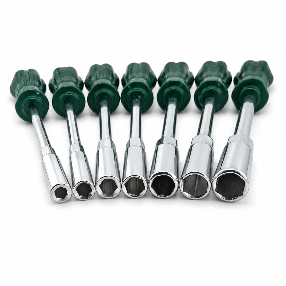Hex nut driver set 5 to 11mm, non-magnetic, with non-slip handles