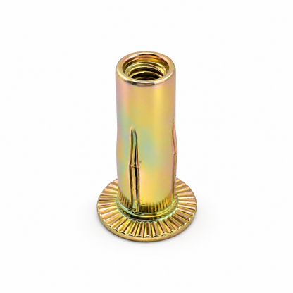 25 pack M6 multi-grip pre-bulbed zinc plated carbon steel rivet nuts