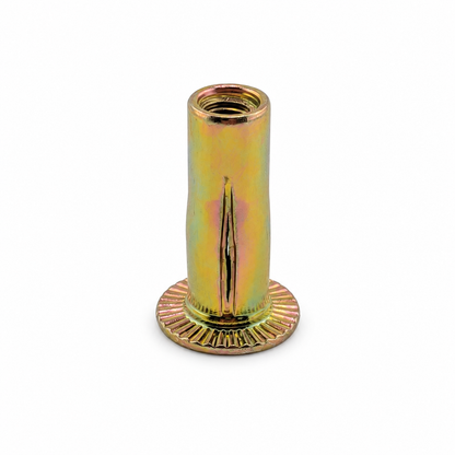 25 pack M6 multi-grip pre-bulbed zinc plated carbon steel rivet nuts