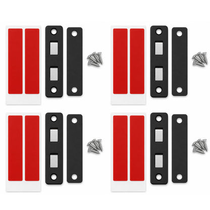 4 pack black ultra thin magnetic cabinet door catches