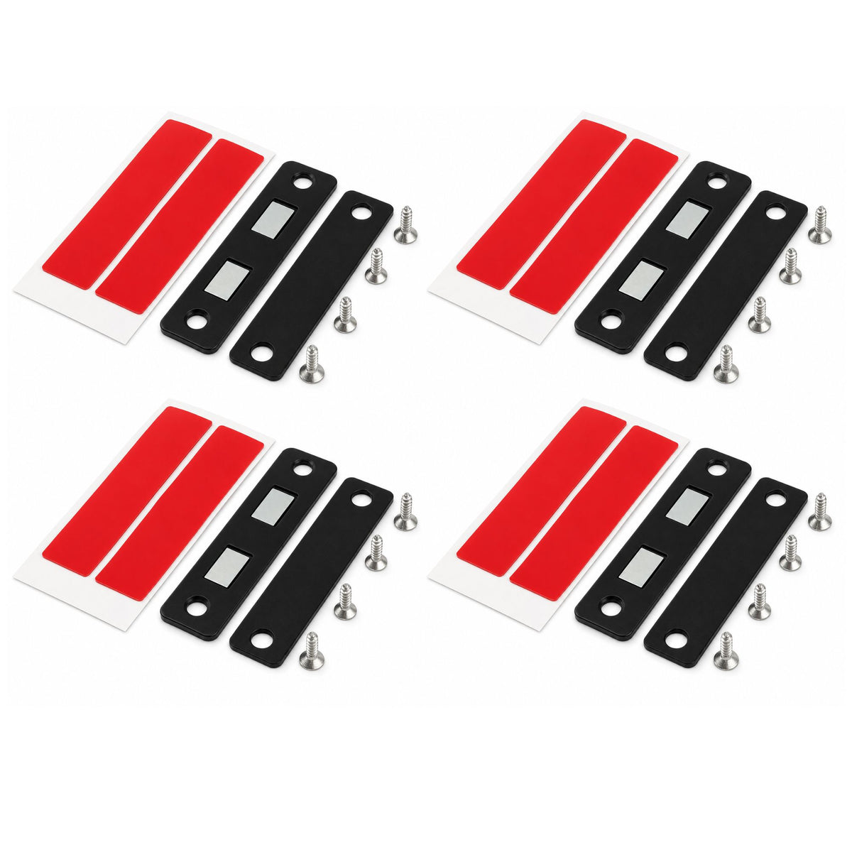4 pack black ultra thin magnetic cabinet door catches
