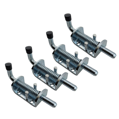 4 silver spring loaded carbon steel barrel bolt latches 12x135mm for doors