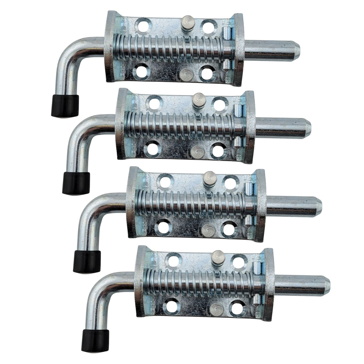 4 silver spring loaded carbon steel barrel bolt latches 12x135mm for doors