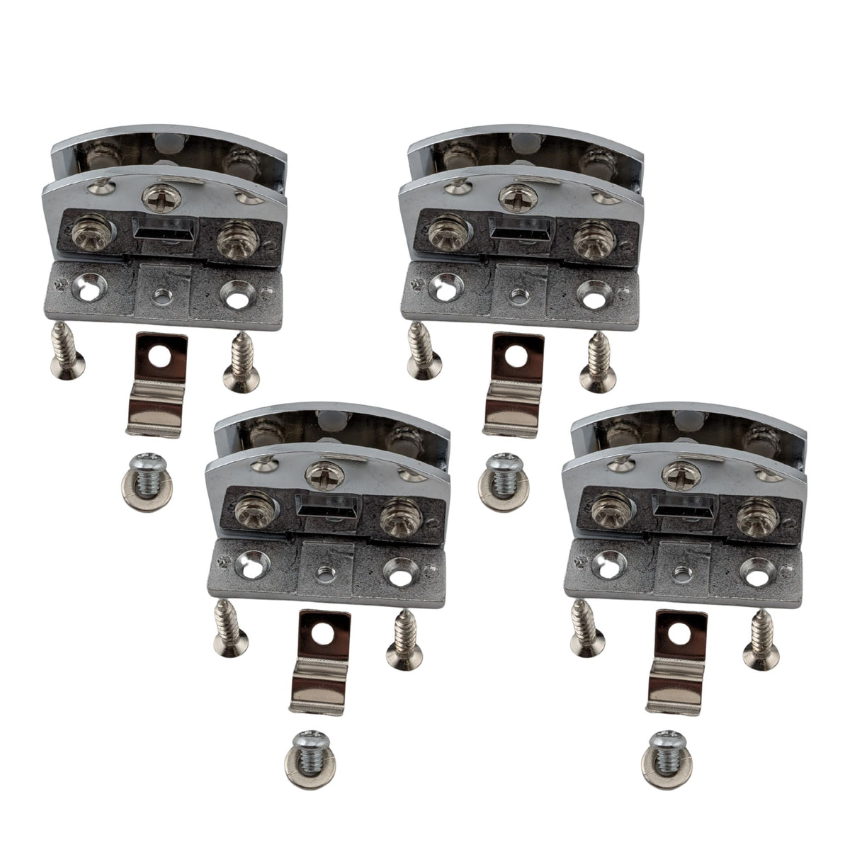 4 adjustable glass door hinge clamps for shower, bathroom and cabinet doors