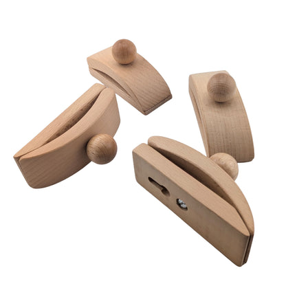 4pcs Wood Quilt Hanger Clamps, Decorative Tapestry Hanging Wall Clips