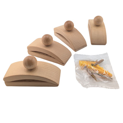 4pcs Wood Quilt Hanger Clamps, Decorative Tapestry Hanging Wall Clips